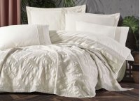 Постільна білизна Washed Cotton Saheser - Freya Krem з покривалом піке (Turkey), євро